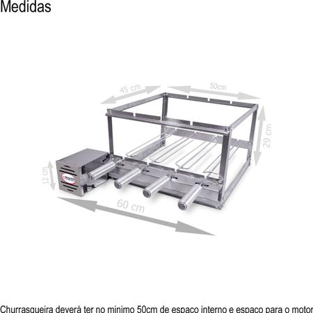 Brasa Grill: Kit Combo Inox Churrasqueira Elétrica Giratória 4 Espetos Bi Volts Imagem de Brasa Grill: Kit Combo Inox Churrasqueira Elétrica Giratória 4 Espetos Bi Volts