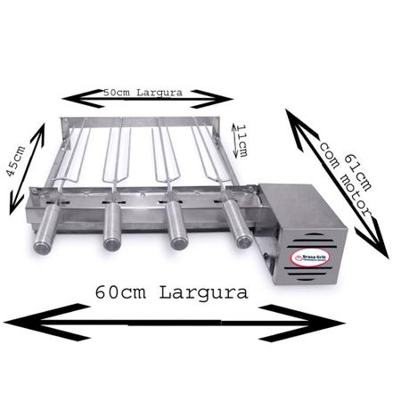 Brasa Grill Tradicional Único Andar Gira 4 Espetos Churrasqueira Elétrica Giratória Bi Volts Imagem de Brasa Grill Tradicional Único Andar Gira 4 Espetos Churrasqueira Elétrica Giratória Bi Volts