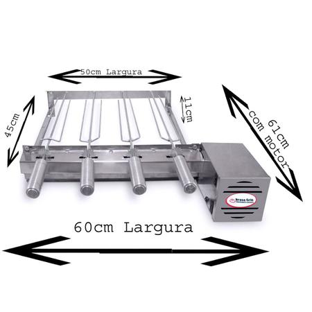 Brasa Grill Único Andar Gira 4 Espetos Churrasqueira Elétrica Giratória Bi Volts Imagem de Brasa Grill Único Andar Gira 4 Espetos Churrasqueira Elétrica Giratória Bi Volts