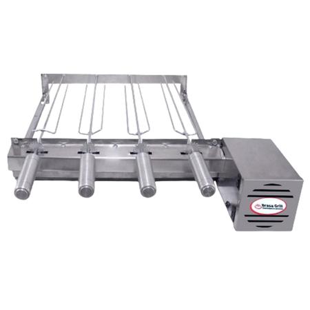 Brasa Grill Único Andar Gira 4 Espetos Churrasqueira Elétrica Giratória Bi Volts Imagem de Brasa Grill Único Andar Gira 4 Espetos Churrasqueira Elétrica Giratória Bi Volts