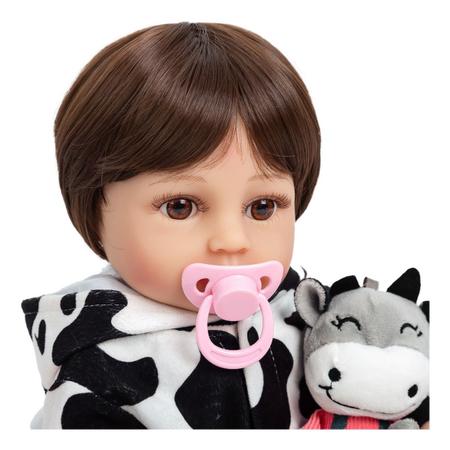 Brastoy Bebê Reborn Boneca Silicone Menina Panda Original (48cm