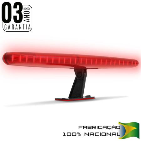 Imagem de Break Light Universal Luz de Freio Auxiliar 20 LEDs 12V Fixação Fita Dupla Face Autopoli