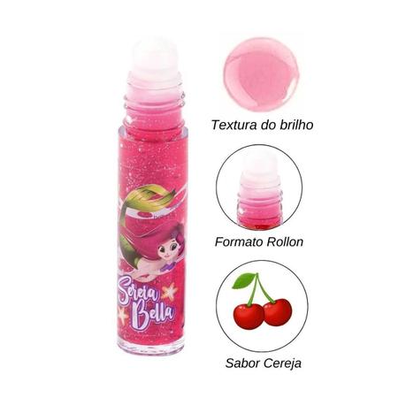 Imagem de Brilho Labial Rollon Sereia Bella Cereja Safira 5,5ml