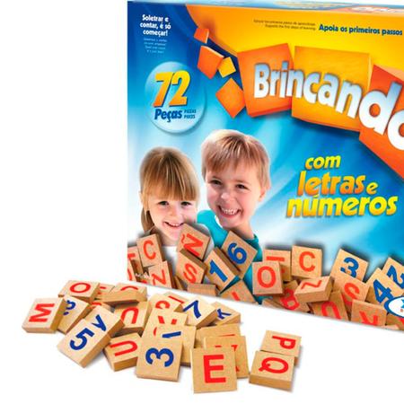 Brincando com Letras e Números 72 Peças - Xalingo Brasília/DF - Loja de  Brinquedos - Pulo do Gato