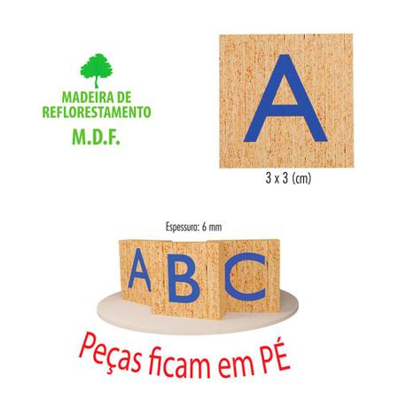 Jogo - Brincando de Aprender Com Letras de Madeira - 36 Peças