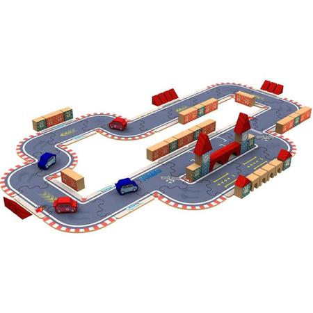 Blocos De Montar Circuito de Corrida Madeira Antigo 70 Peças - DengoToys -  Brinquedos e Muito Mais!