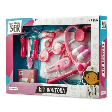 Imagem de Brincando de Ser Kit Doutora com Acessórios Rosa e Branco Multikids - BR960