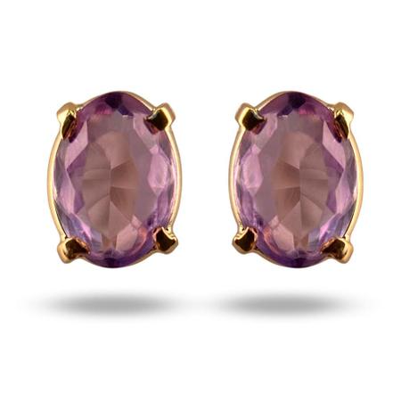 Brinco Ametista Oval Natural Banhado em Ouro 18k - P Vecchio - Ponte Vecchio Joias Imagem de Brinco Ametista Oval Natural Banhado em Ouro 18k - P Vecchio