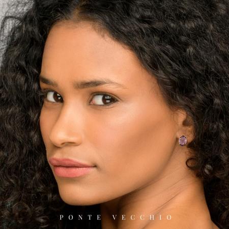 Brinco Ametista Oval Natural Banhado em Ouro 18k - P Vecchio - Ponte Vecchio Joias Imagem de Brinco Ametista Oval Natural Banhado em Ouro 18k - P Vecchio