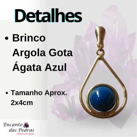 Brinco de Pedra Ágata Azul - Argola dupla - Encanto das Pedras sbc - Brinco  - Magazine Luiza