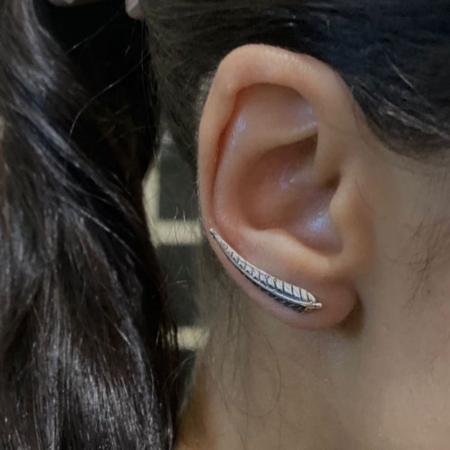 Imagem de Brinco De Prata 925 Ear Cuff Folha