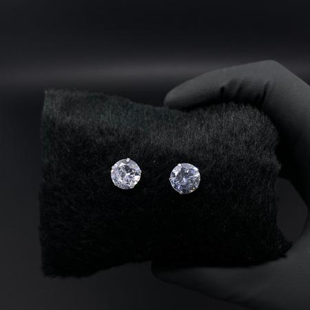 Imagem de Brinco Masculino De Prata Pura 925 Diamante Sintético 10mm Grande