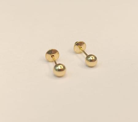 Imagem de Brinco Ouro 18k Bola 4mm Infantil Recém Nascido ou Segundo Furo