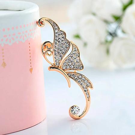 Imagem de Brincos Ear Cuff Borboleta Zircão 1 Unid Clipes K-pop Strass