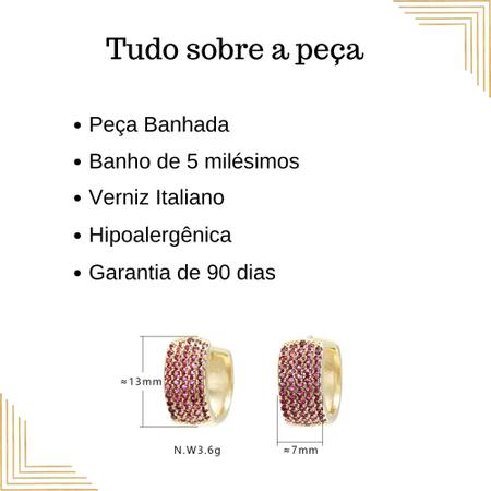 Imagem de Brincos Semi Joias Masculino Feminino Argola Ouro 18k Rodio Branco acessórios casamento presente