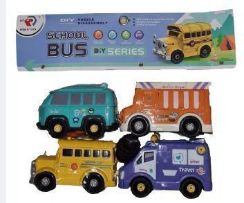 Imagem de Brinquedo  4 Ônibus Escolar Monta e Desmonta Com  E Chave