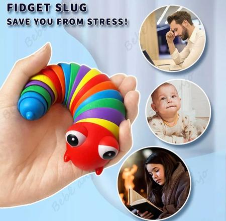 Brinquedo Anti-stress Fidget Toy Slug 3D Lagarta Lesma Articulada  Recarregue suas Energias - JJT Importadora - Pop It Fidget - Magazine Luiza