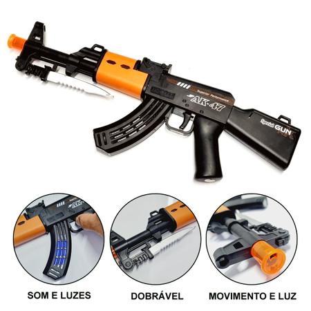 Brinquedo Arma Fuzil Ak-47 Arminha Som Luzes Movimento, Magalu Empresas