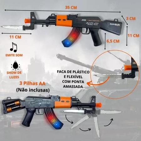 Brinquedo Arma Fuzil Ak-47 Arminha Som Luzes Movimento - MEI Zhi -  Brincadeiras de Faz de Conta - Magazine Luiza