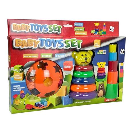 Jogo Educativo Baby Toys Set Encaixe 24 Peças Pica Pau 580