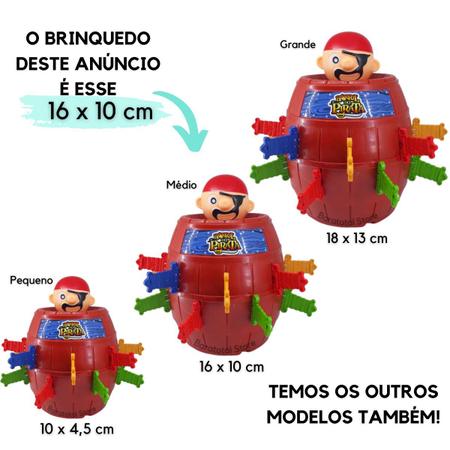 Jogo de Mesa Pula Pirata Barril Grande Brinquedo Infantil Criança