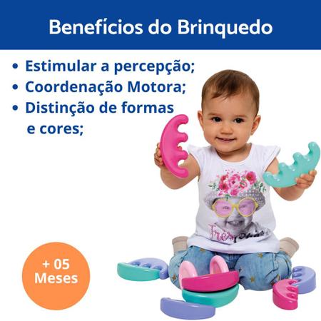 Imagem de Brinquedo Bebe Didatico Bola Gomos Montar Desmontar Encaixar Presente Menino Menina 6 meses