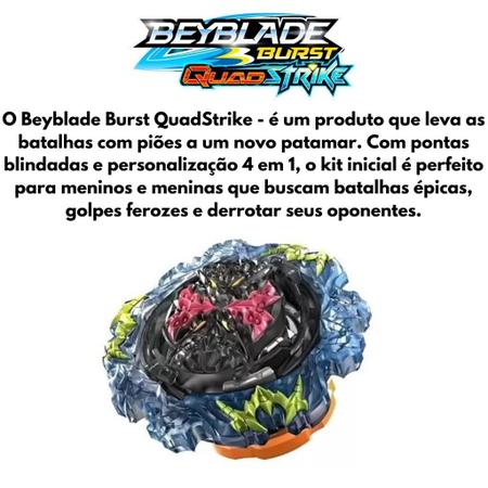 Conjunto Pião E Lançador - Beyblade Burst QuadStrike - Ambush Bazilisk - 4  Em 1 - Hasbro
