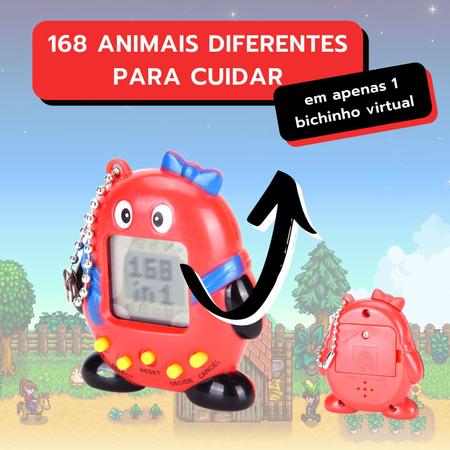 Bichinho Virtual Tamagochi 168 Animais Brinquedo Retro Nostalgia 