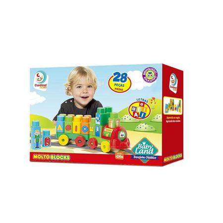 Imagem de Brinquedo Bloco Educativo Trenzinho 28 Peças Didático Baby Land Cardoso Toys