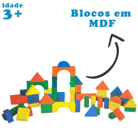 Imagem de Brinquedo Blocos De Montar Infantil Educativo 60 Peças