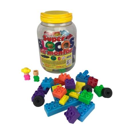 Brinquedo Blocos De Montar Infantil Educativo 85 Peças