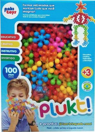 Brinquedo Blocos De Montar Plukt 100 Pecas Poki Toys - Paki Toys