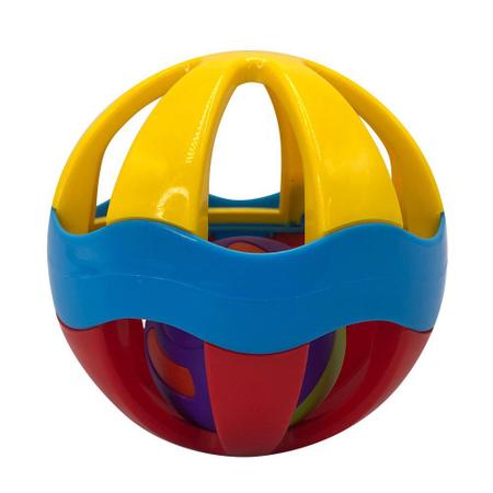 Imagem de Brinquedo Bolinha Chocalho Infantil Bola Pequena Colorida Sensorial Coordenação Motora Berço Bebês Crianças Meninas e Meninos