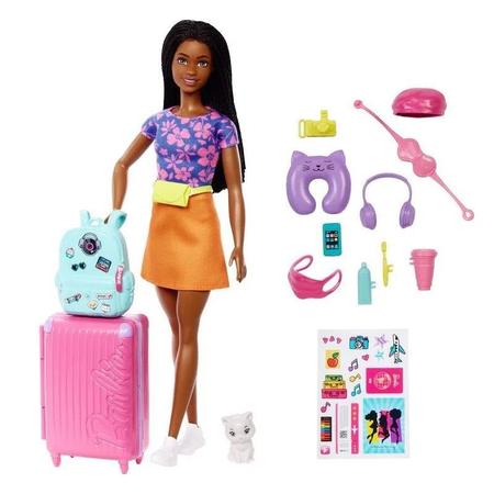 Imagem de Brinquedo Boneca Barbie Family Brooklyn Pronta para Viajar princesa  Mattel