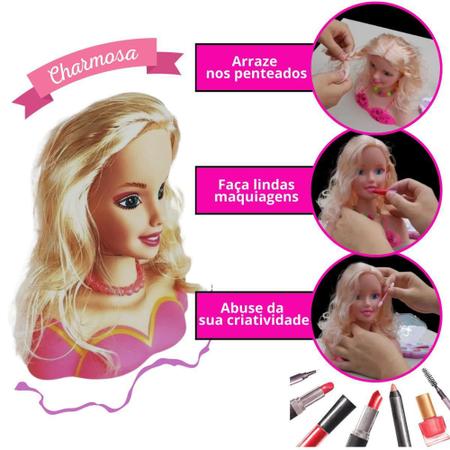 Boneca Busto Maquiagem Charmosa Presente Para Afilhada Filha no Shoptime
