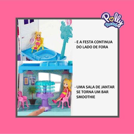 Casa Portátil Polly Pocket Gigante Casinha Surpresas Boneca Vários  Ambientes Escala Polly Matel Poly, Magalu Empresas