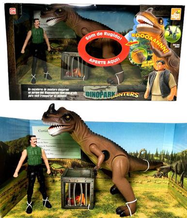 Boneco Dinossauro Tirano Rex World Grande Brinquedo com Som Menino