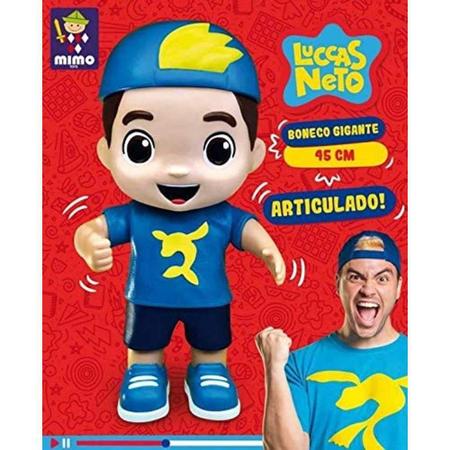 Boneco Infantil Gigante Luccas Neto Aventureiro Articulado 45cm