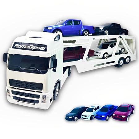 Brinquedo Carreta Caminhão Cegonheira Gigante Diesel Rx Branco 1309 - Roma  - Roma Brinquedos - Caminhões, Motos e Ônibus de Brinquedo - Magazine Luiza