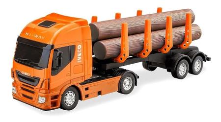 Caminhao Iveco HI-Way com Toras de Madeira - USUAL BRINQUEDOS