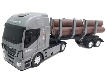 Caminhao Iveco HI-Way com Toras de Madeira - USUAL BRINQUEDOS