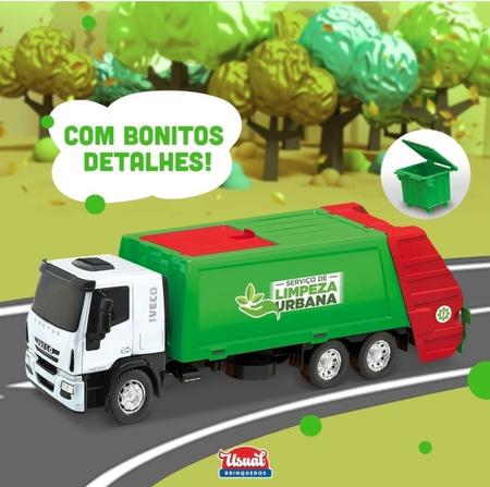 Caminhão de Lixo IVECO Serviço de Limpeza Urbana Abre o Baú - 1 unidade -  Usual Brinquedos - Caminhões, Motos e Ônibus de Brinquedo - Magazine Luiza