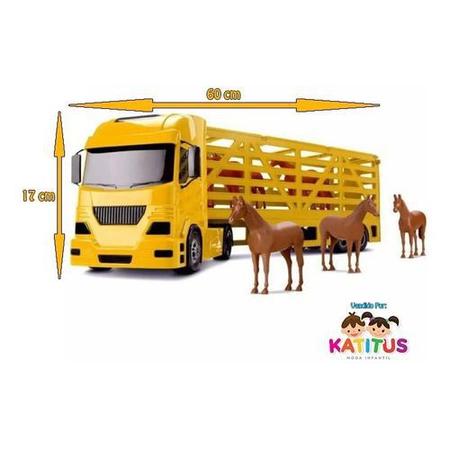 Brinquedo Caminhão 360 Pollux Com Carreta E Cavalos – Shopping Tudão
