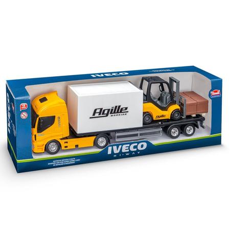 Brinquedo Caminhão Iveco C/ Empilhadeira Miniatura - Usual