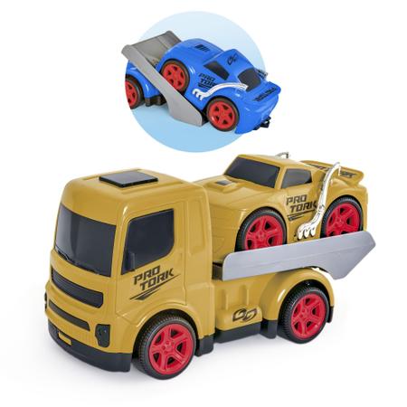Imagem de Brinquedo Caminhão Plataforma Com Carro Pro Tork Pro Team Usual