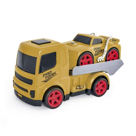 Imagem de Brinquedo Caminhão Plataforma Com Carro Pro Tork Pro Team Usual