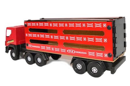 Carreta Caminhão Scania Boiadeiro Carroceria de Madeira Brinquedo Grande  26x90cm Criança na Fazenda em Promoção na Americanas
