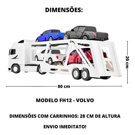 Brinquedo Carreta Caminhão Cegonheira Gigante Diesel Rx Branco 1309 - Roma