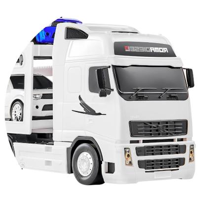 Brinquedo Carreta Caminhão Cegonheira Gigante Diesel Rx Branco