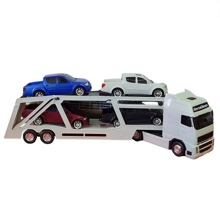 Brinquedo Carreta Caminhão Cegonheira Gigante Diesel Rx Branco